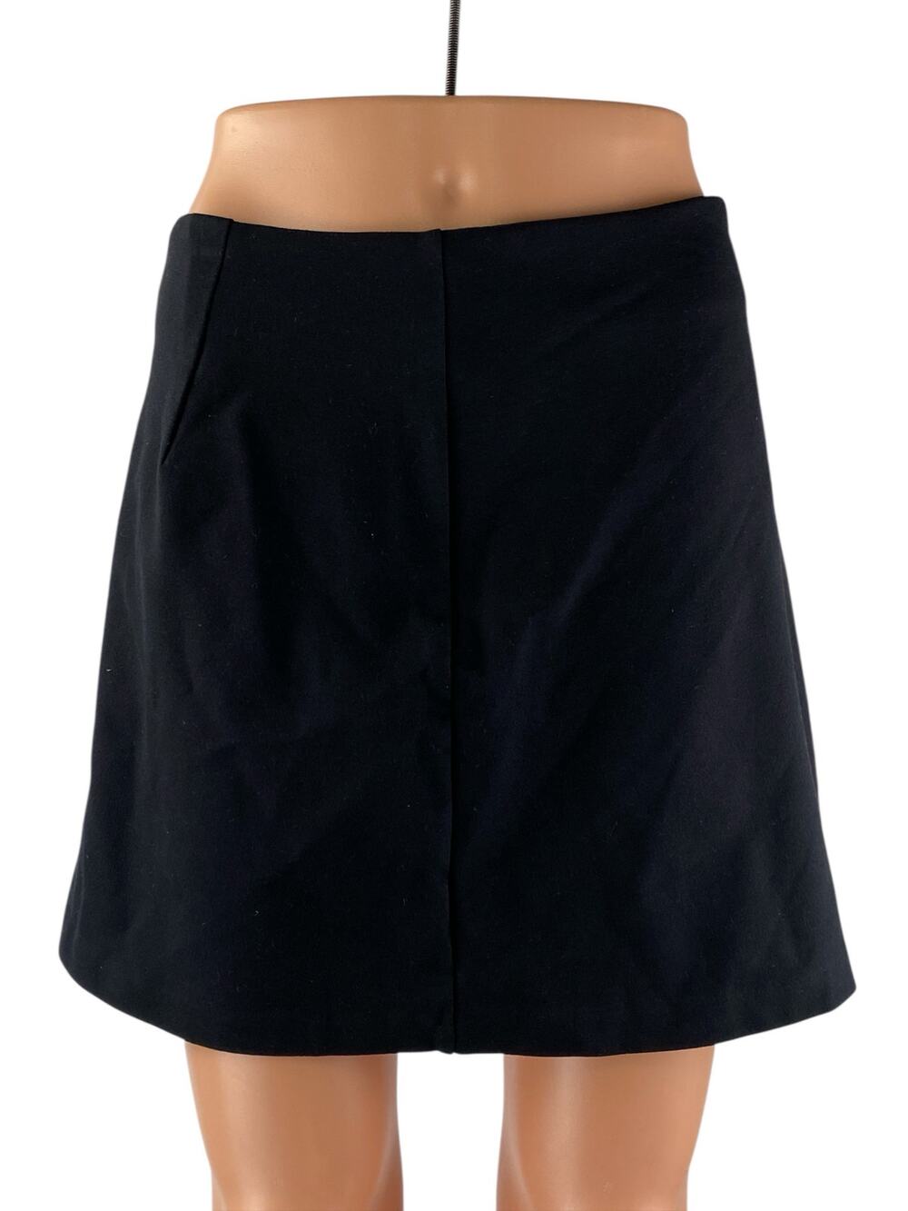 Scoop Black High Waisted Back Zip Mini Golf Athletic A-Line Wrap Skirt Size S